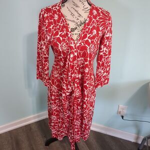 Diane Von Furstenberg Dahlia Art Floral Print One-Piece Dress 10